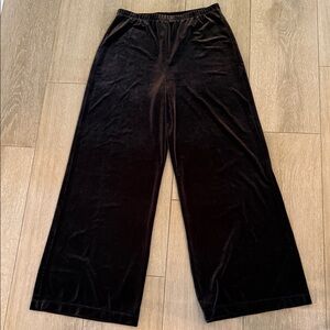 Chico’s Brown Velvet Wide-Leg Pants
